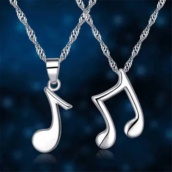 2 buc Set Notă Muzicală Forma Cupluri Pandantiv Clavicula Lanț Colier Moda Bijuterii Cadouri Pentru Iubitorii de NL0322
