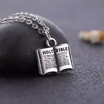 După ce, La un moment dat cărți Religioase Protecție Sfântă Carte a Bibliei Vrac Creștin se Roagă Pandantiv Colier 2021 Bijuterii din Oțel Inoxidabil