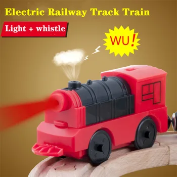 Combinație De Magnetic Electric Locomotive de Tren din Lemn de cale Ferată Accesorii Compatibile Cu Toate marcile de Lemn, Șine de cale Ferată