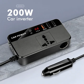 Car Inverter 200W Dc 12V/24V La 220V Putere Invertor Auto Convertor Inversor USB QC3.0 de Încărcare Rapidă pentru Telefon Tableta Masina AC