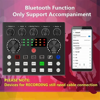 V8-urile Live de Sunet Set de Carte Pentru Mixer de Streaming Bluetooth-compatibil Efecte de Sunet Mixer Bord de Înregistrare de Muzică Instrument de Difuzare 1