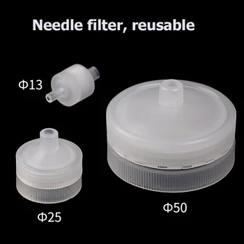 De inlocuit membrana filtru de seringă cap 13mm/25mm/50mm ac detașabil cap de filtru reutilizabil PP filtrare fără membrană 1