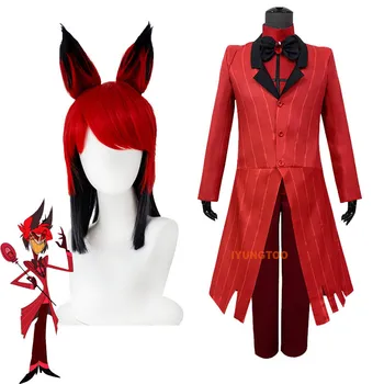 Hazbin Cosplay Hotel Alastor Costum Set Uniform De Radio Demon Haine De Halloween Demoni Accesorii