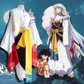 Inuyasha, Sesshomaru Kimono Anime Cosplay Costum Inuyasha Costum Sesshomaru Kimono Cosplay Pentru Halloween Adult De Sex Masculin Bărbați Costum