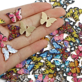 4BUC de Culoare Smalt Fluture Farmec Animale Mici Pandantive Set pentru DIY Cercei Bratari Coliere Bijuterii Accesorii