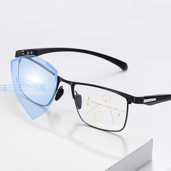 Fotocromatică Ochelari de Citit Multifocală Progresivă Bărbați Lumina Albastră de Blocare Femei Presbyopic Ochelari TR90 Cadru Ultrausor +150