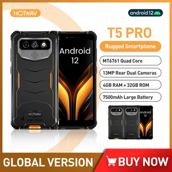 Hotwav T5 Pro IP68 rezistent 4G Smartphone Android 12 MTK6761 Telefon Mobil 4GB, 32GB 5.99 Inch telefon Mobil 13MP Camera din Spate 7500mAh