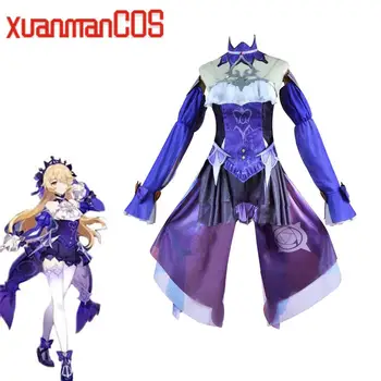 Joc Genshin Impact Rosekrans Piele Nou-Ein Immernachtstraum Cosplay Costum Violet Unisex Rochie pentru Adulți