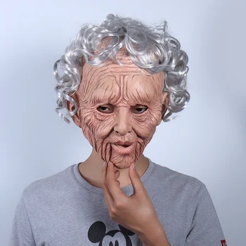 Mască De Halloween Bunica Măști De Sex Feminin Oldie Femei În Vârstă De Cosplay Mascarillas Bunica Batrana Latex Baluri Fata Rimel Recuzită Adulți