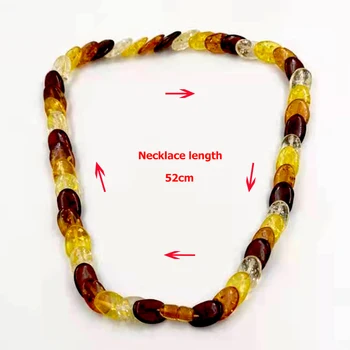Rășină colier de Chihlimbar de Culoare femei bijuterii Colorate Bijuterii a Mamei Cadou de vânzare Fierbinte stil Plat Colier Șirag de mărgele 5