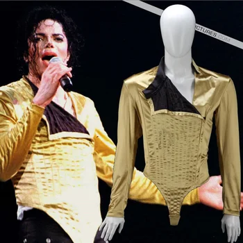 FIERBINTE MJ Michael Jackson Clasic RĂU Periculoase Gem de Aur costum Costum Sacou pantaloni Pentru Performanta de Colectare 1990