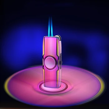 În 2020, Noul Dual Lanterna Metal mai ușor Vânt de Gaz Butan Jet Flint Bricheta Degetului Frământa Spinner Trabuc Gadget-uri Pentru Barbati NU GAZ 2