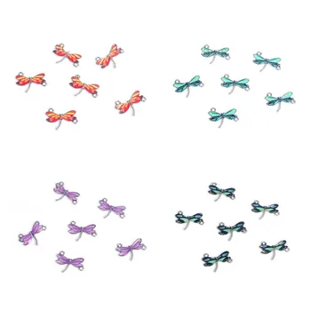 Desene animate drăguț Conectori Libelula Animal Email Farmecele Metalice Colorate DIY Face Colier Bratari Femei Partid Bijuterii,10BUC