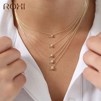 ROXI Cubic Zirconia Lanț Coliere & Pandantive Argint 925 Colier de Cristal Bijuterii de Nunta pentru Femei de Logodna Accesorii