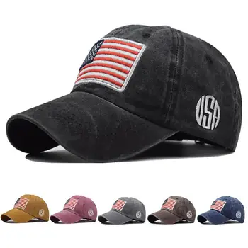100% Bumbac statele UNITE ale americii Flag Spălat Șapcă de Baseball Bărbați Femei Denim Scrisoare Snapback Hat Os Broderie America de Hip-Hop Șapcă de Camionagiu Gorras9