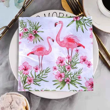 20BUC Flamingo Decupaj Hârtie, Șervețele de Masă de Nuntă Meserii Tacamuri de unica folosinta Ziua de naștere Petrecere de Absolvire Fiesta Decoratiuni 1