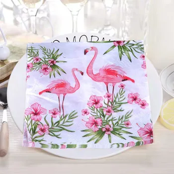 20BUC Flamingo Decupaj Hârtie, Șervețele de Masă de Nuntă Meserii Tacamuri de unica folosinta Ziua de naștere Petrecere de Absolvire Fiesta Decoratiuni 2