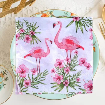 20BUC Flamingo Decupaj Hârtie, Șervețele de Masă de Nuntă Meserii Tacamuri de unica folosinta Ziua de naștere Petrecere de Absolvire Fiesta Decoratiuni 4