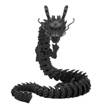 3D Imprimate Articulat Dragon Chinezesc Loong Flexibil, Realist Făcut Ornament Jucărie Biroul de Acasă Decorare
