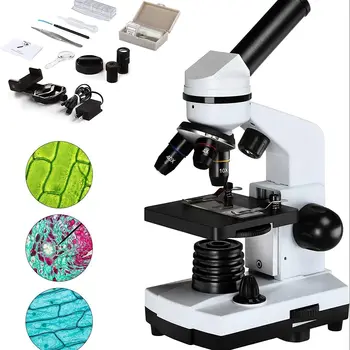 40X-1600X Microscoape pentru Copii, Studenți, Adulți Puternic Biologice Educaționale, Microscoape cu Tobogane Set Adaptor Telefon