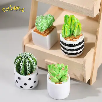 Simulare de Ghivece cu Plante de Păpuși în Miniatură Cactus În Ghiveci Decor Acasă Accesorii miniaturi diy casă de păpuși în miniatură