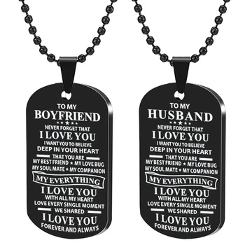 Pentru Soțul Meu, Soția, Prietena, Prietenul Te Iubesc pentru Totdeauna și Întotdeauna Negru Pandantiv Colier pentru Cupluri Iubitorii de Bijuterii