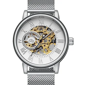 Fabrica direct viziona ochiurilor de plasă țesute cu aur prin manual ceas mecanic barbati comerț exterior populare ceas en-gros