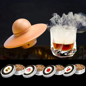Cocktail Fumător Kit cu 4 Cutii de aschii de Lemn Pentru Whisky,Whisky,Bere,Băutură,Arsură pentru vin,Carne Bar Bucatarie Accesorii