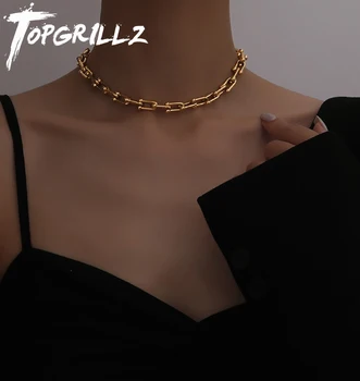 TOPGRILLZ Design Nou Lanț de 6/8mm Cravată Colier Cu 3 inch Coada lanț de Cupru de Înaltă Calitate Hip Hop Moda Bijuterii Pentru Cadou