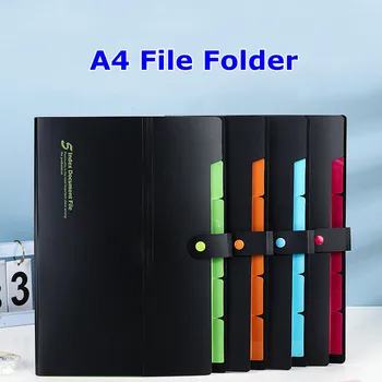 A4 File Folder Manager Multistrat Acordeon Introduce Folder Curcubeu Solid 6-Grila De Pachete De Hârtie A4 Caz De Afaceri Arhivă Sac