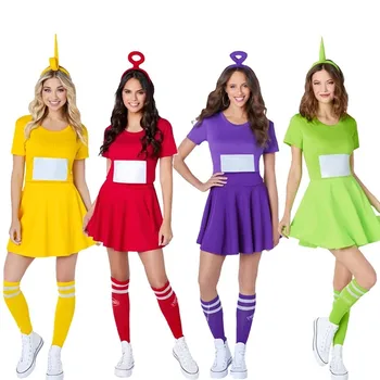 Femei De Lux Teletubbies Cosplay Costum Rochie Tinky Winky Anime Dipsy Laa-Laa Po Uniforma Fată Costum De Halloween