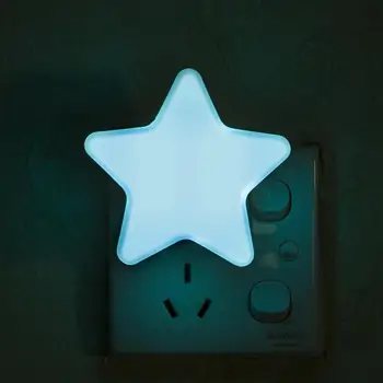 Mini Drăguț Stele LED Lumina de Noapte UE/SUA AC110-220V Pulg-in Priza de Noptieră Lampa de Perete Senzor de Lumină de Control Copii Copii Lampă de Noapte 2