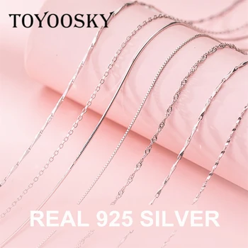 De înaltă Calitate 100% Argint 925 Colier Bijuterii Fine Creative Design Clasic Colier Lanț Fără Pandantiv pentru Femei