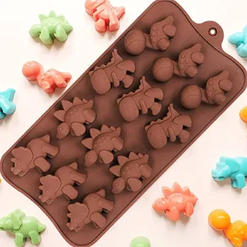Silicon Mucegai Ciocolata de Desene animate de Animale Leu Urs, Dinozaur Bomboane de Ciocolata Cuburi de Gheata pentru Copii Supliment Alimentar Petrecere Instrument de Copt