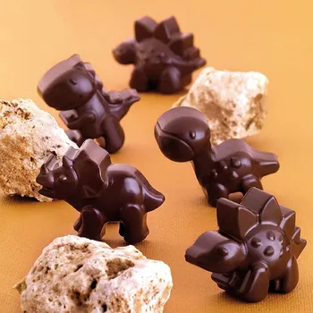 Silicon Mucegai Ciocolata de Desene animate de Animale Leu Urs, Dinozaur Bomboane de Ciocolata Cuburi de Gheata pentru Copii Supliment Alimentar Petrecere Instrument de Copt 1