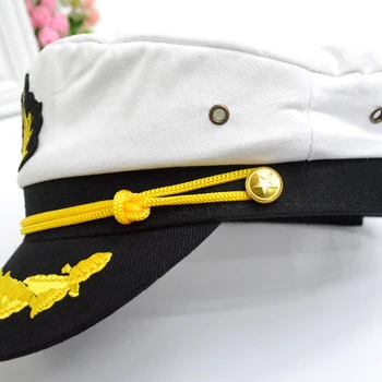 Casual din Bumbac Bleumarin capac pentru Barbati Femei Cosplay Uniformă de Căpitan Capac Militare Pălării Marinar Capac de Armata Unisex Bereta Casquette palarie de soare 3