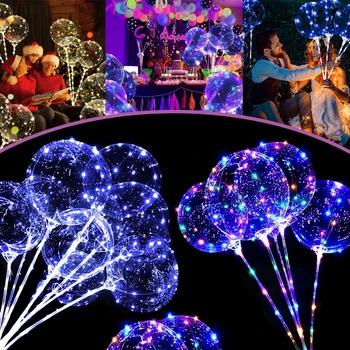 LED-uri Lumina Bobo Baloane cu Stick Colorat Luminos Clar Baloane Gonflabile Kit pentru Nunta de Craciun Petrecere de Ziua Decor