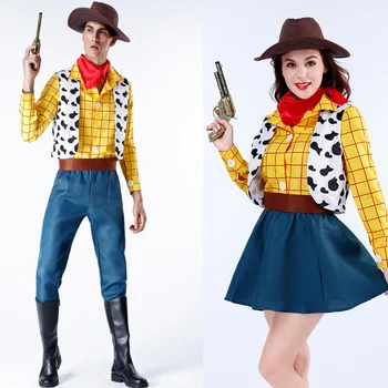 Toy Story Cosplay Costum Adult Sheriff Woody Mândrie Cowboy Tinuta De Halloween Petrecere De Carnaval Costum De Scena Set Complet