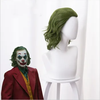 Filmul Joker Origine Clovn Joker Peruca Cosplay Costum Joaquin Phoenix Arthur Fleck Verzi Cret Par Sintetic Rezistent La Căldură