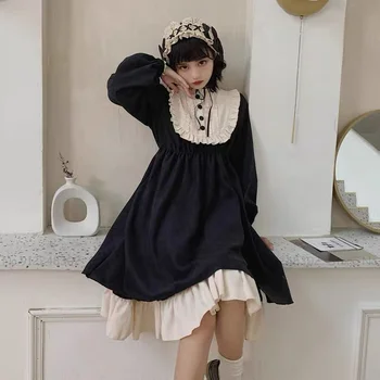 6Style Fata de Lolita Princess Dantela Ceai Rochie de Petrecere Japoneză Anime Cosplay Femei Stil Gotic Rochii Negre Op Kawaii Drăguț Costum