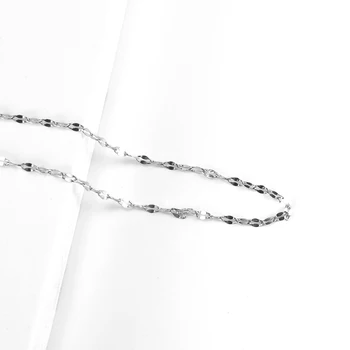 1 Bucată 316L din Oțel Inoxidabil Colier pentru Femei de Argint Simplu Lanț de Link-ul Coliere Accesorii Bijuterii Cadouri Prieteni