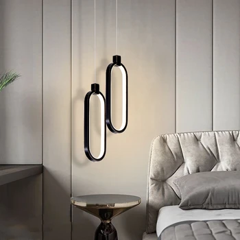 Lumini pandantiv din Alama Minimalist Tavan Candelabre pentru Sala de Mese de Iluminat Interior Modern Decor Acasă Nordic CONDUS Noptiera Inele Lampa 3