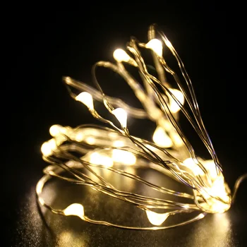 LED Sârmă de Cupru Zână Șir de Lumină Baterie de Vin Ghirlanda Interior Dormitor Acasă Sârmă de Nunta de Decorare Lampa