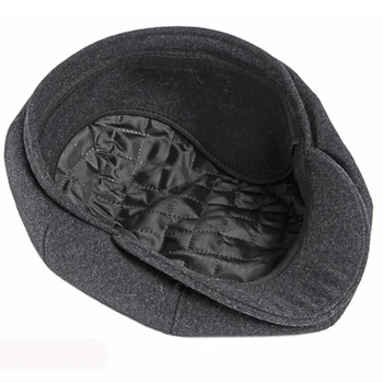MZ2946 Berete Bărbați Capac Toamnă Iarnă Earflap Hat Bărbați Vintage Octogonal Capac de vânzător de ziare de sex Masculin Cald Gros de Lână Bereta Pălărie Retro Bereta Capac 4