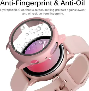 Sticla+Caz Pentru Samsung Galaxy watch active2 44mm 40 mm acoperire bara+Ecran Protector Galaxy watch active 2 44mm 40mm
