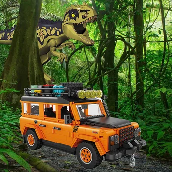Jurassic Dinozaur Giganotosaurii Atac Camion Blocuri Scene de Film Creative Cărămizi Seturi de Jucării pentru Copii pentru Băieți și Fete Cadou