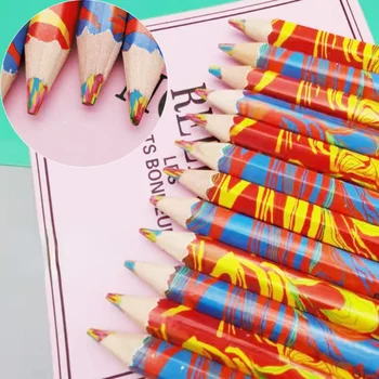 Arta drăguț Colorate Creion 4 În 1 Multicolore din Lemn Creioane pentru Desen Graffiti Pen Copii Creion Marker Pixuri de Birou Rechizite Școlare