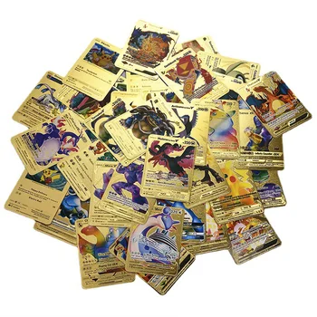 2022 FIERBINTE 54pcs Carduri Pokemon medalii de Aur Card V Card PIKACHU Charizard de Aur Vmax Carte de Joc de Copii Colectie Carduri Cadou de Crăciun