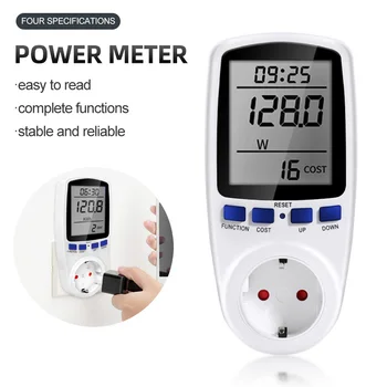 Digital Tensiune Wattmeter wattmetru 110/250V Watt Consum de Energie KWh Socket UE/SUA/UK /FR Plug de energie Electrică Analizor de Monitor