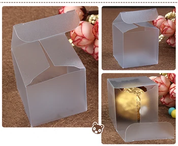 50pcs 4*4*4 cm mat plastic cutie din pvc ambalare cutii pentru cadouri/ciocolata/bomboane/cosmetice/meserii pătrat Mat Cutie pvc